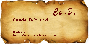 Csada Dávid névjegykártya